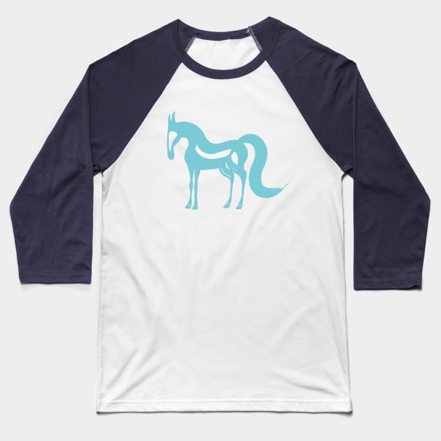 The Essence of a Horse (Cream and Blue) Baseball T-Shirt by illucalliart